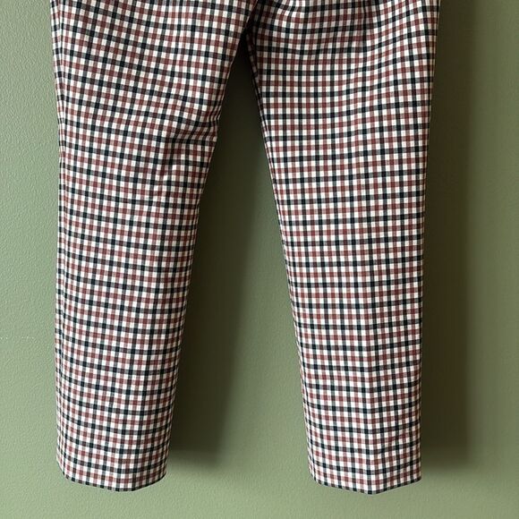 Theory Treeca Rye Portland Plaid Checkered Flat Front Ankle Trouser Pants Sz 6 - Picture 8 of 8